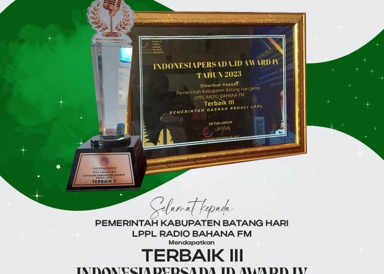 Pemkab Batang Hari Terima Penghargaan Terbaik di Indonesia Persada Award 2023