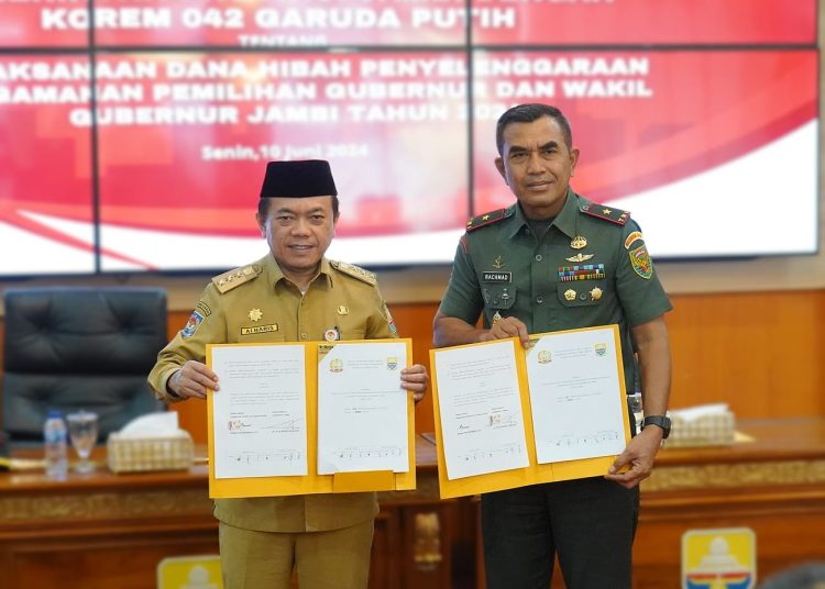Gubernur Al Haris Hibahkan Dana Pengamanan Pilkada 5,8 Miliar Kepada Korem 042/Gapu