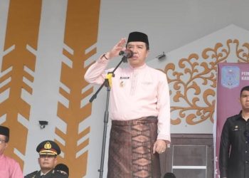 Pj Bupati Merangin H Mukti, Bertindak Sebagai Inspektur Upacara