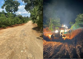 Perbaikan jalan yang dimulai pada Senin (30/6/2025) itu, meliputi jalan di Kelurahan Durian Luncuk, Desa Jangga Baru, Desa Bulian Baru, Desa Terentang Baru, Desa Meranti Baru, serta Desa Tanah Bengkok