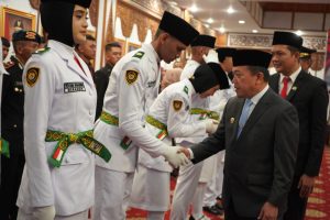 Peserta Paskibraka dikukuhkan, disaksikan oleh seluruh orang tua peserta, forkompimda Provinsi Jambi dan para OPD terkait