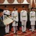 Pengukuhan anggota Paskibraka Provinsi Jambi diawali dengan prosesi penuh makna, dimulai dengan pengucapan Ikrar Putra Indonesia. Seluruh anggota Paskibraka diwakili oleh pemimpin upacara kemudian mencium bendera merah putih sebagai simbol kesetiaan dan cinta tanah air