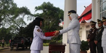 Bertindak sebagai inspektur upacara Bupati Tanjab Timur. Hj Dillah Hikmah Sari sedangkan komandan upacara Kasat Lantas Polres Tanjab Timur Iptu Meisilin lobat, sedangkan pembaca teks proklamasi ketua DPRD Tanjab Timur Hajjah Zilawati