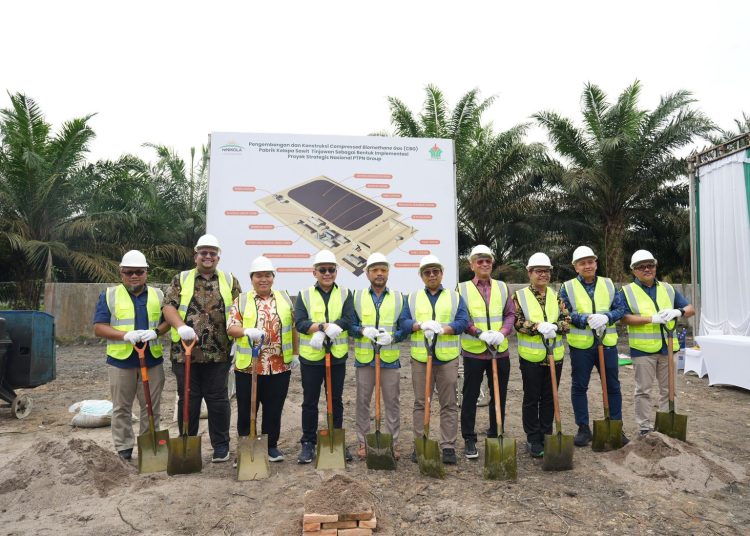 Peletakan batu pertama pabrik CBG di Pabrik Kelapa Sawit (PKS) Tinjowan, Simalungun, berlangsung pada akhir pekan lalu