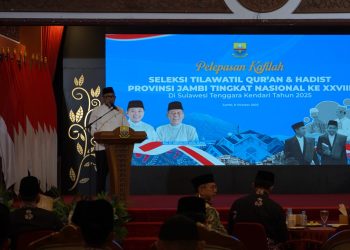 Saya sangat mengapresiasi dan ucapkan terima kasih yang setinggi-tingginya kepada saudara-saudari yang terpilih sebagai kafilah yang mewakili Provinsi Jambi pada ajang Seleksi Tilawatil Qur'an dan Hadits (STQH) Tingkat Nasional Tahun 2025